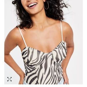 Women's Printed Mesh Bodysuit, Created for Macy's